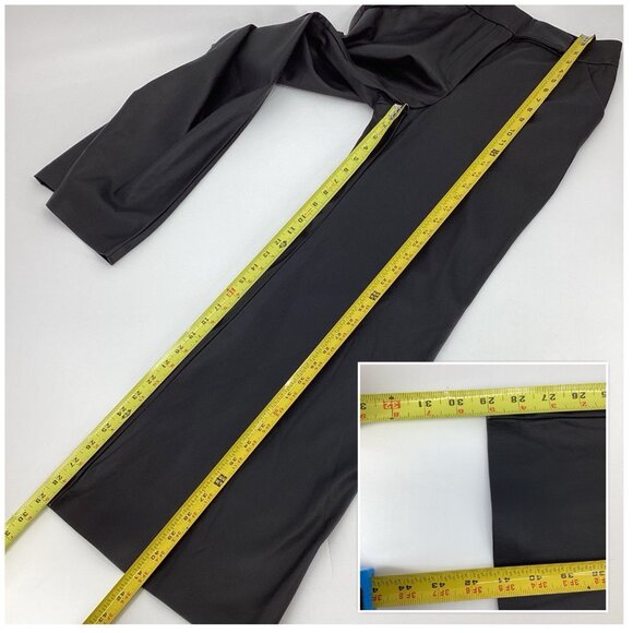 NWT Express Women’s High Rise Wide Leg Faux Leather Pants Black Size 6S MSRP $98 - Picture 5 of 10